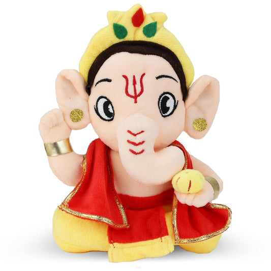 Webby Plush Ganesha Soft Toys for Kids | Decoration Items for Home Décor, Car Dashboard, and Office Table