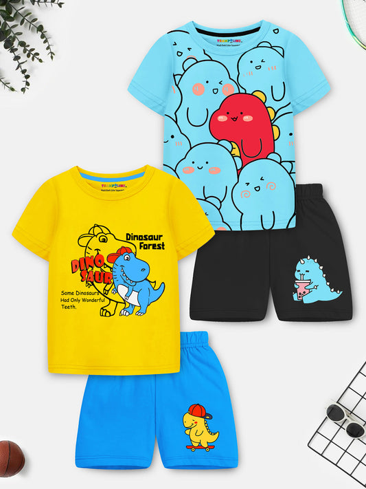 Roaring Fun! 2-Pack Dinosaur Forest T-Shirt & Shorts Set