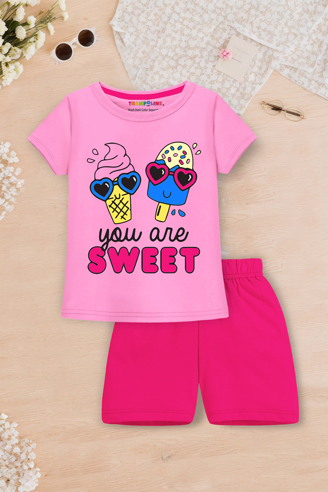 Trampoline Girl's 3-Pack 'Sweet AS CAN Bee' T-Shirt & Shorts