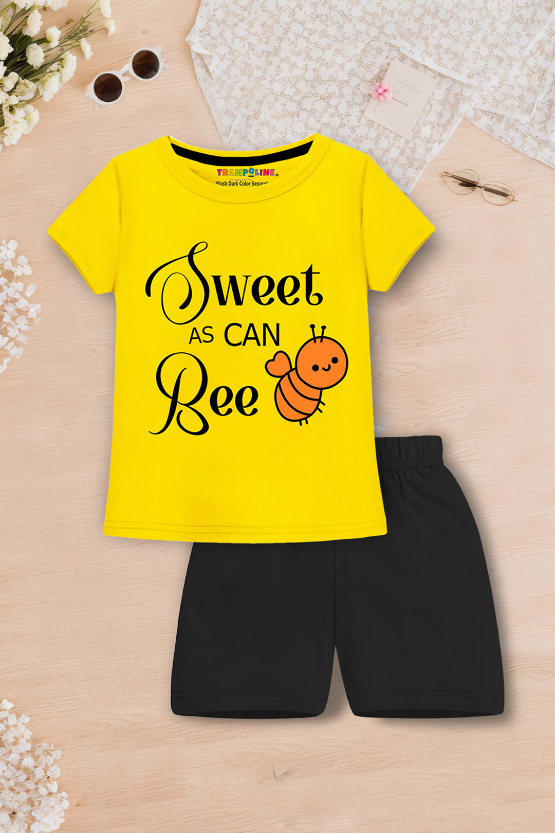Trampoline Girl's 3-Pack 'Sweet AS CAN Bee' T-Shirt & Shorts