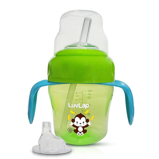 LuvLap Banana Time 150ml Anti-Spill Sippy Cup – Green, 6 Months+