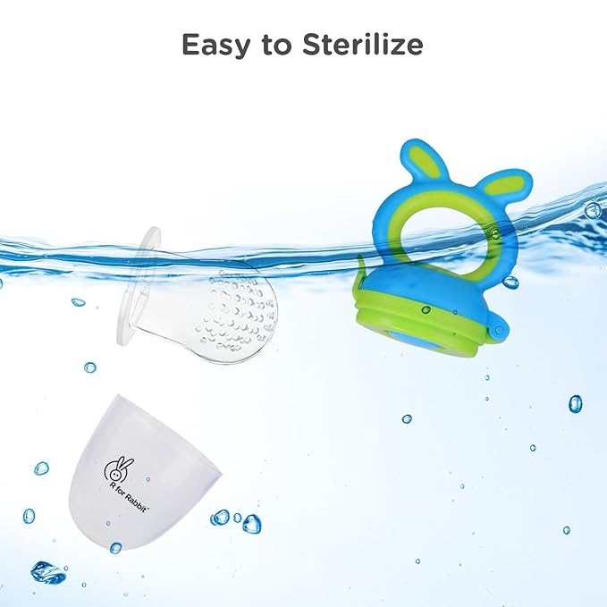 R for Rabbit First Feed Bunny – The Ultimate 4-in-1 Combo of Nibbler, Pacifier, Teether & Rattle for Happy, Healthy Babies
