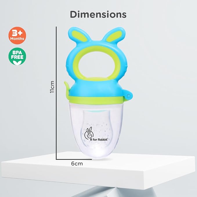 R for Rabbit First Feed Bunny – The Ultimate 4-in-1 Combo of Nibbler, Pacifier, Teether & Rattle for Happy, Healthy Babies