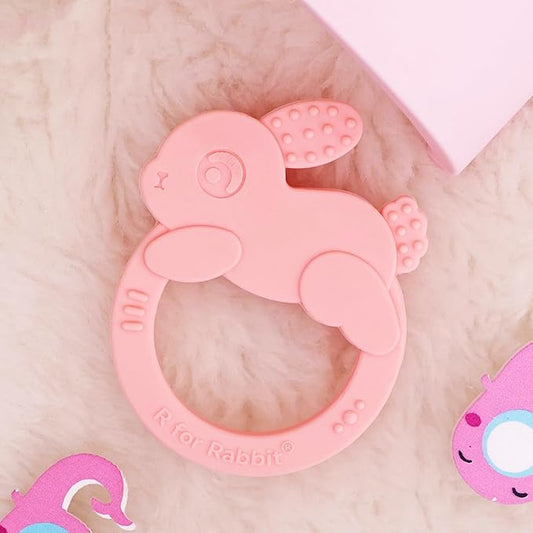 R for Rabbit Tiny Bites Zoobie Teether – BIS Certified, BPA-Free, Food-Grade Silicone with Ergonomic, Choke-Free Design & Multi-Textured Surfaces for Safe Sensory Development