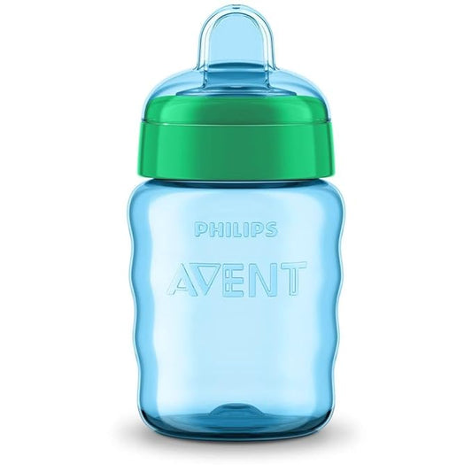 AVENT Philips Silicone Classic Soft Spout Cup – 260ml (Blue/Green) | Easy & Safe Bottle-to-Cup Transition for Babies 9 Months+ | SCF553/05