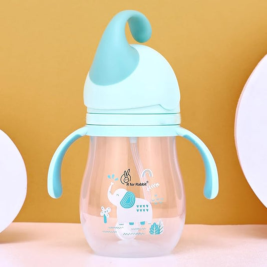 R for Rabbit Trunky Straw Sipper – Spill-Proof Baby Sipper Cup – Lake Blue