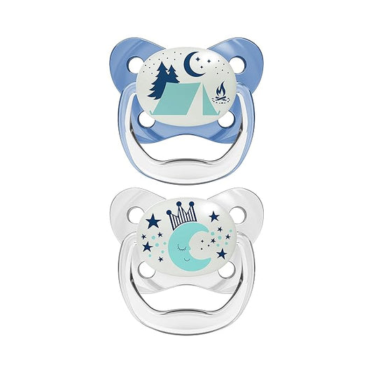 Dr. Brown's Glow-in-the-Dark Butterfly Soother, Stage 2, Blue, Pack of 2 (6–18 months)