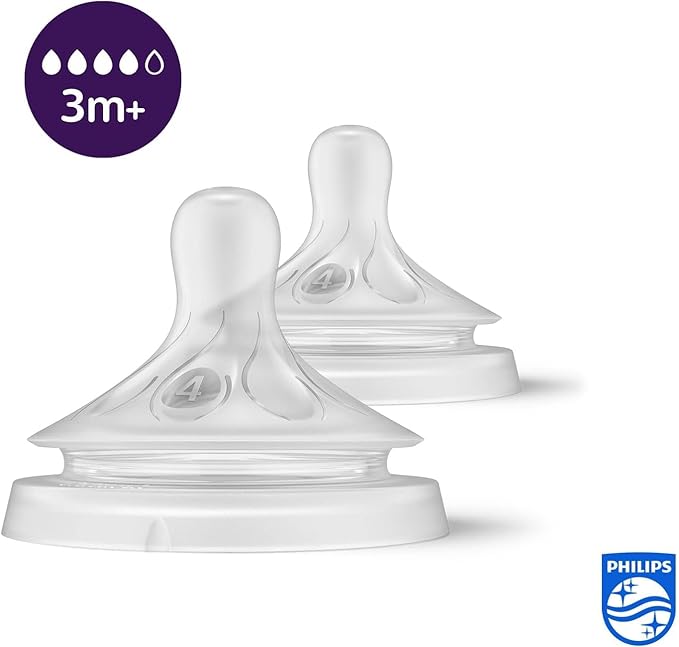 Philips Avent Natural Teat 3+ Months – SCY964/02 – Medium Flow, Pack of 2, BPA-Free