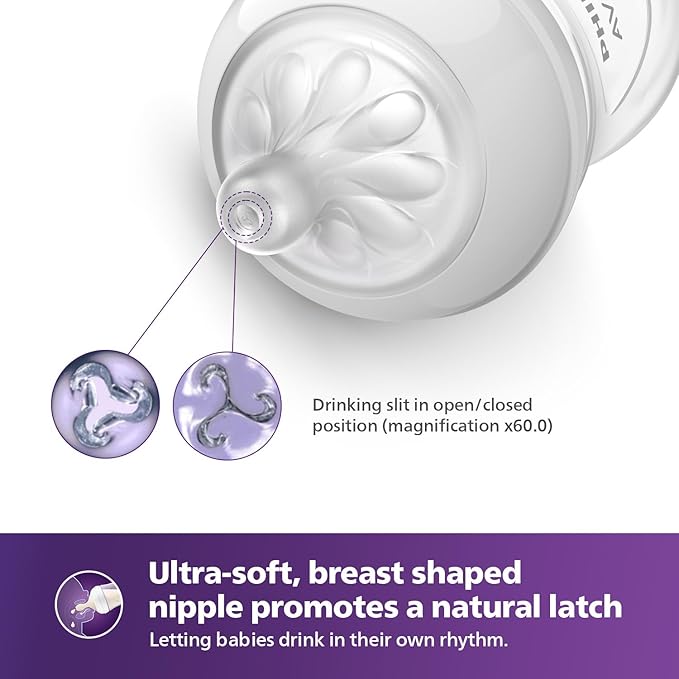 Philips AVENT Classic+ Feeding Bottle – 125ml | BPA-Free Plastic, Anti-Colic Valve & Ergonomic Design for Newborns