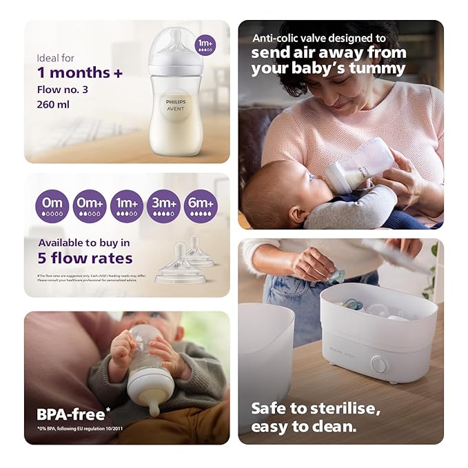 Philips Avent Natural Feeding Bottle 260ml / 9oz – SCY903/01 – Anti-Colic, BPA-Free