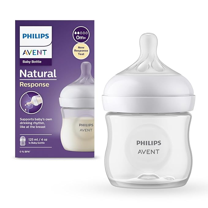 Philips Avent Natural Feeding Bottle 125ml / 4oz – SCY900/01 – BPA-Free, Anti-Colic Design