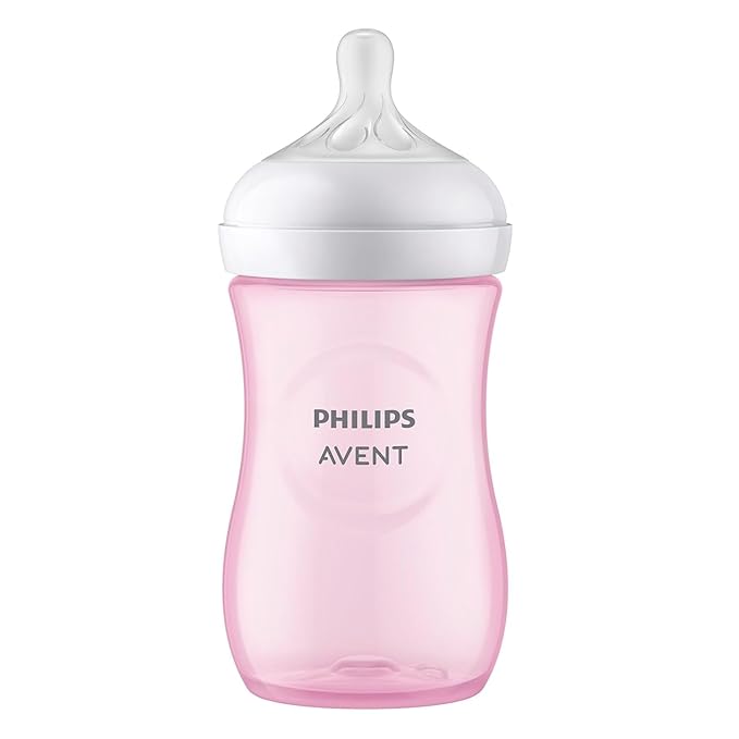 Philips Avent Natural Feeding Bottle 1+ 260ml – SCY903/11 – Pink, BPA-Free, Anti-Colic