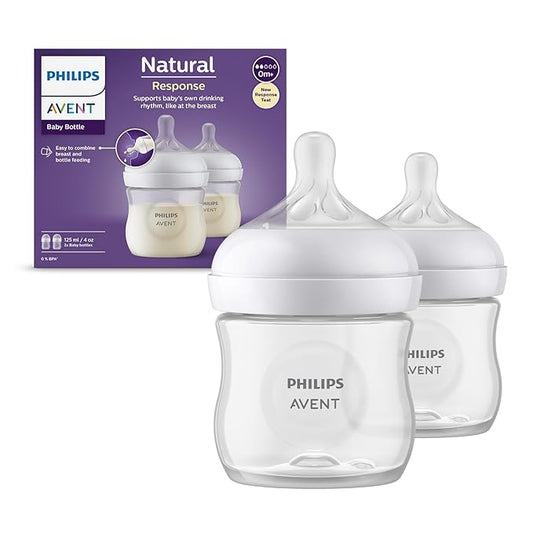 Philips AVENT Classic+ Feeding Bottle – 125ml | BPA-Free Plastic, Anti-Colic Valve & Ergonomic Design for Newborns