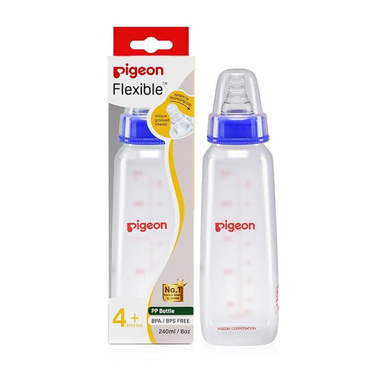 Pigeon Peristaltic Nursing Bottle KPP Nipple M, Blue, 240ml, BPA & BPS Free, 4+ Months