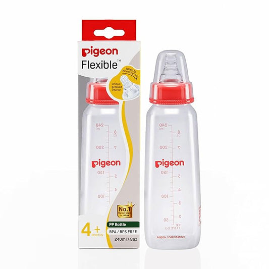 Pigeon Peristaltic Nursing Bottle KPP Nipple M, Red, 240ml, BPA & BPS Free, 4+ Months