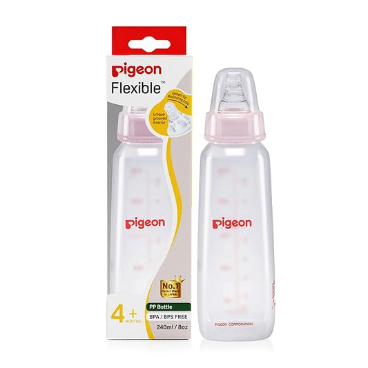 Pigeon Peristaltic Nursing Bottle KPP Nipple M, Pink, 240ml, BPA & BPS Free, 4+ Months