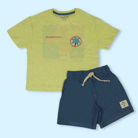 Mumbl Jumbl Girls’ T-shirt & Drawstring Shorts Set – Half Sleeve Top & Knee-Length Shorts, Summer Essentials