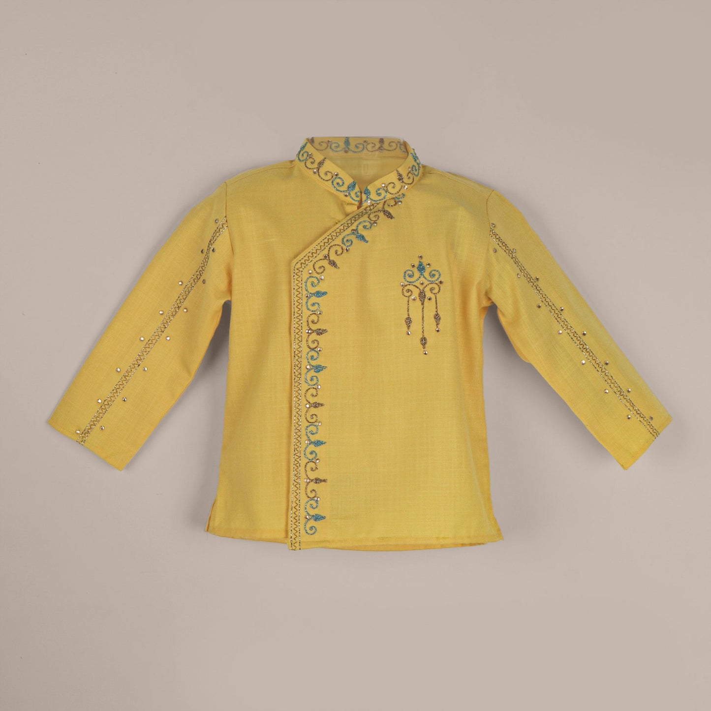 Smart Outdoor & Festival Ready: Archies Yellow Boys Kurta with Dhoti & Pant Set