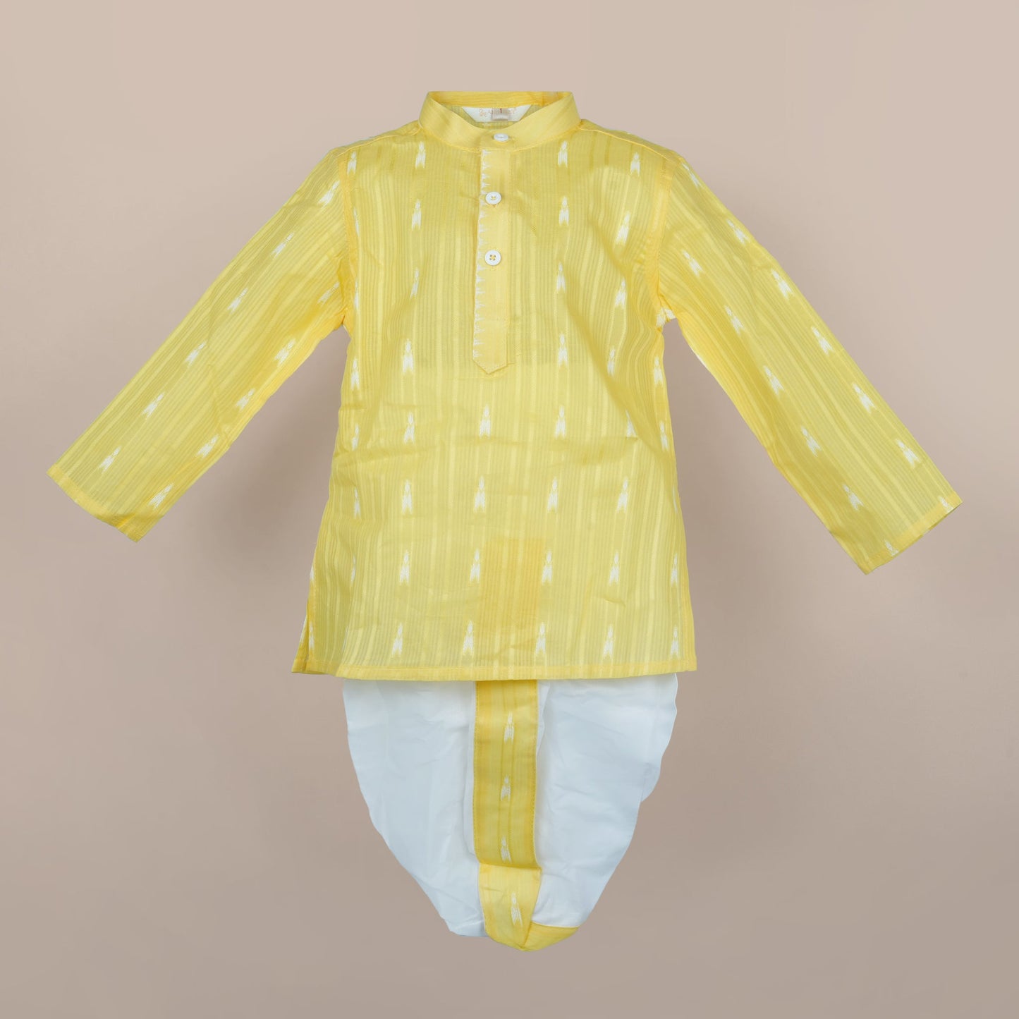 Festive Fresh: Tradition Boys’ Yellow Dhoti Kurta for Smart Outdoor Fun