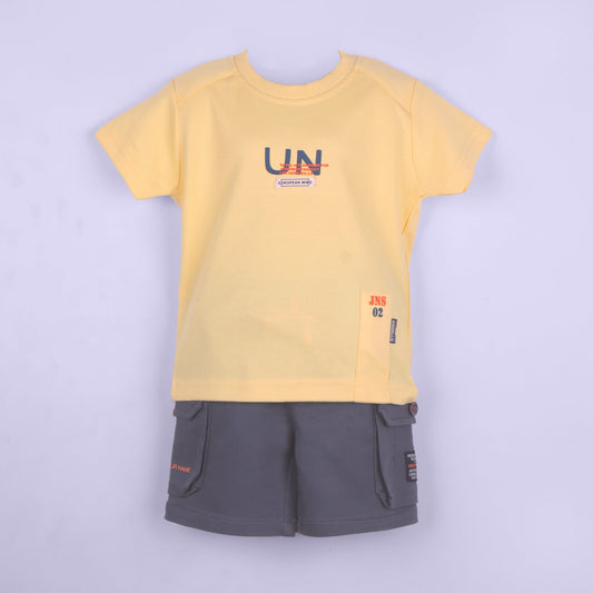 Everyday Cool – Boys’ Yellow T-Shirt with Jogger Style Shorts