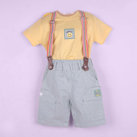 Sunny & Smart – Boys’ Smile Print T-Shirt & Shorts Set