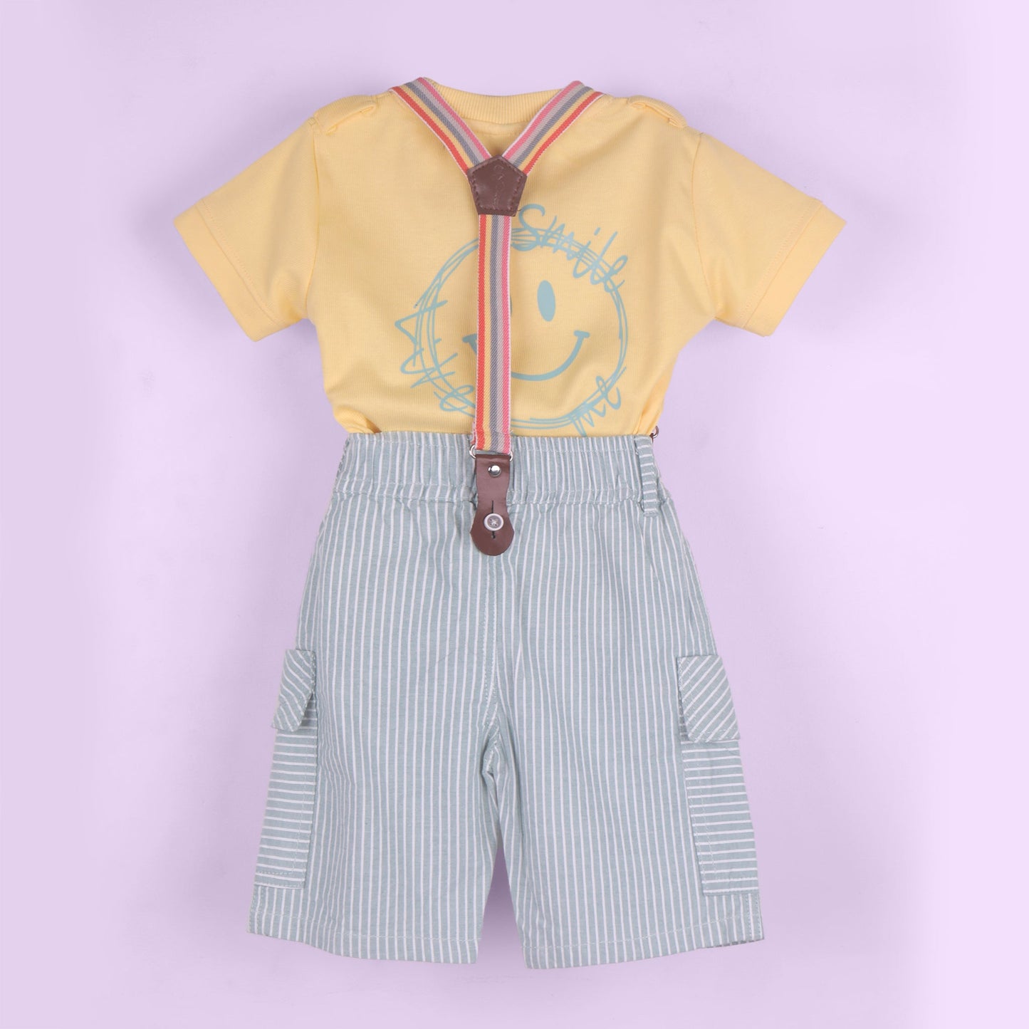 Sunny & Smart – Boys’ Smile Print T-Shirt & Shorts Set
