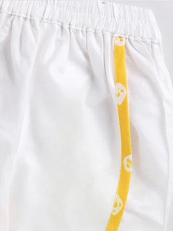 Twinkle in Yellow: VASTRAMAY Sleeveless Kurta with Playful Prints & Comfy Dhoti Pants