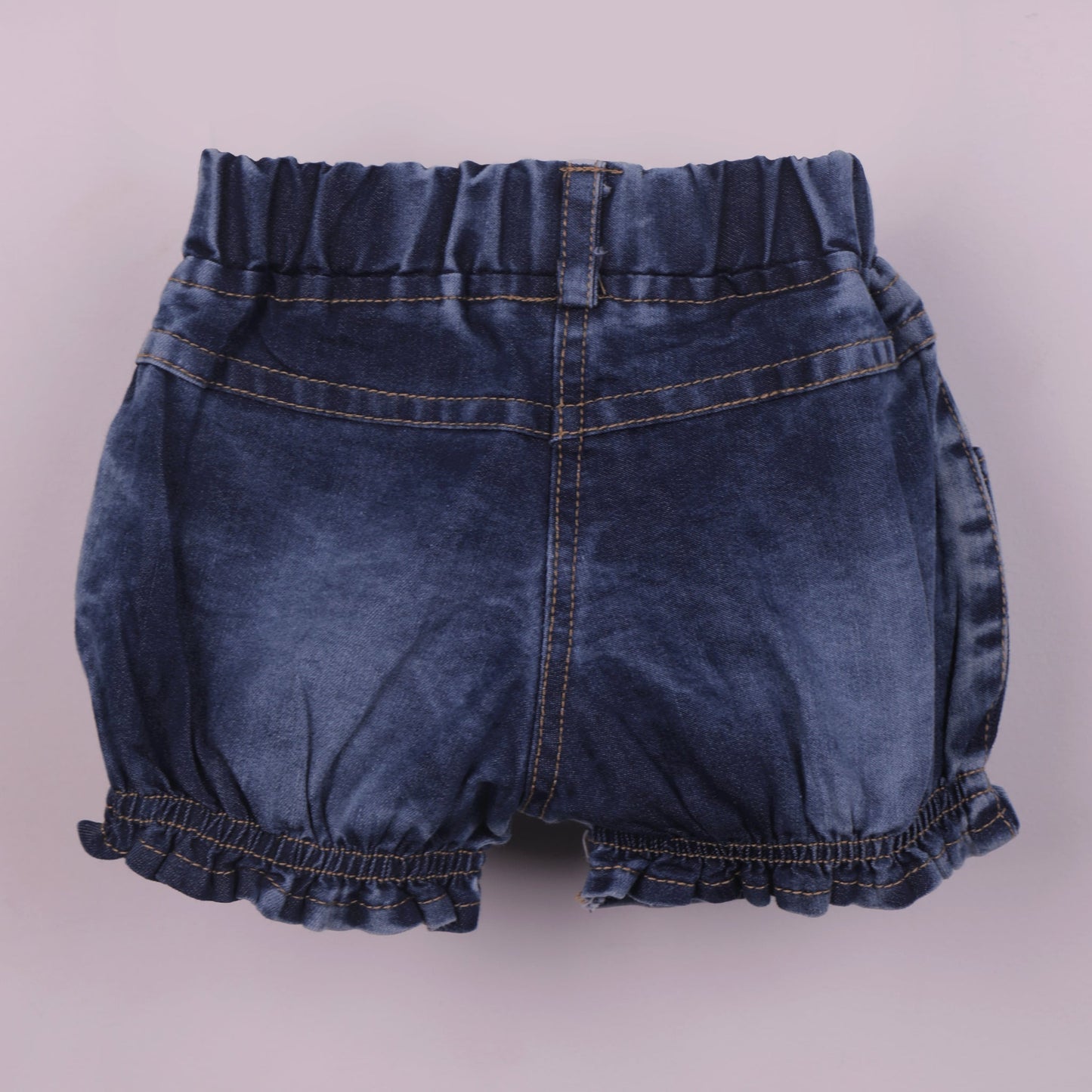 Cute & Comfy Yellow Cotton Top with Elasticated Denim Shorts – Baby’s Day