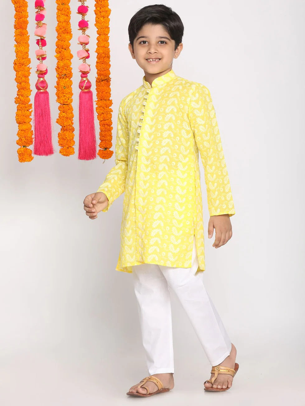 Dashing Dude – Cotton Kurta Pyjama in Yellow