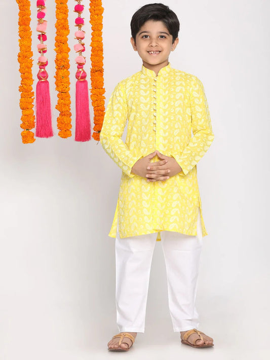 Dashing Dude – Cotton Kurta Pyjama in Yellow