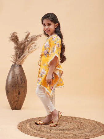 Sunshine Spark – Girls’ Yellow Kurta Pyjama by Vastramay