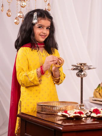 Radiant Star – Yellow Kurta with Patiala & Dupatta