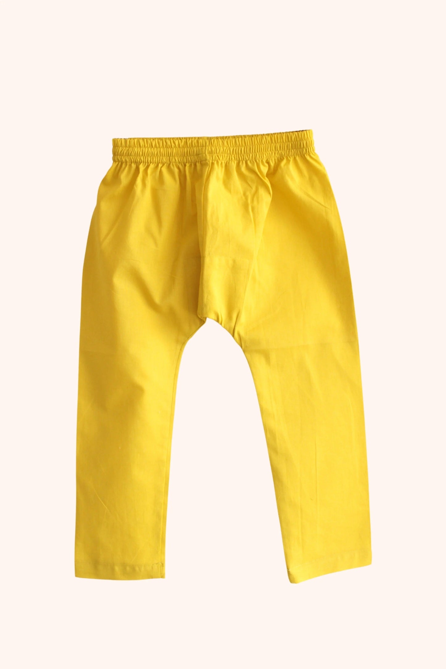 Festival Fun Yellow Cotton Dhoti Kurta Set for Boys – Elastic Waist Pants