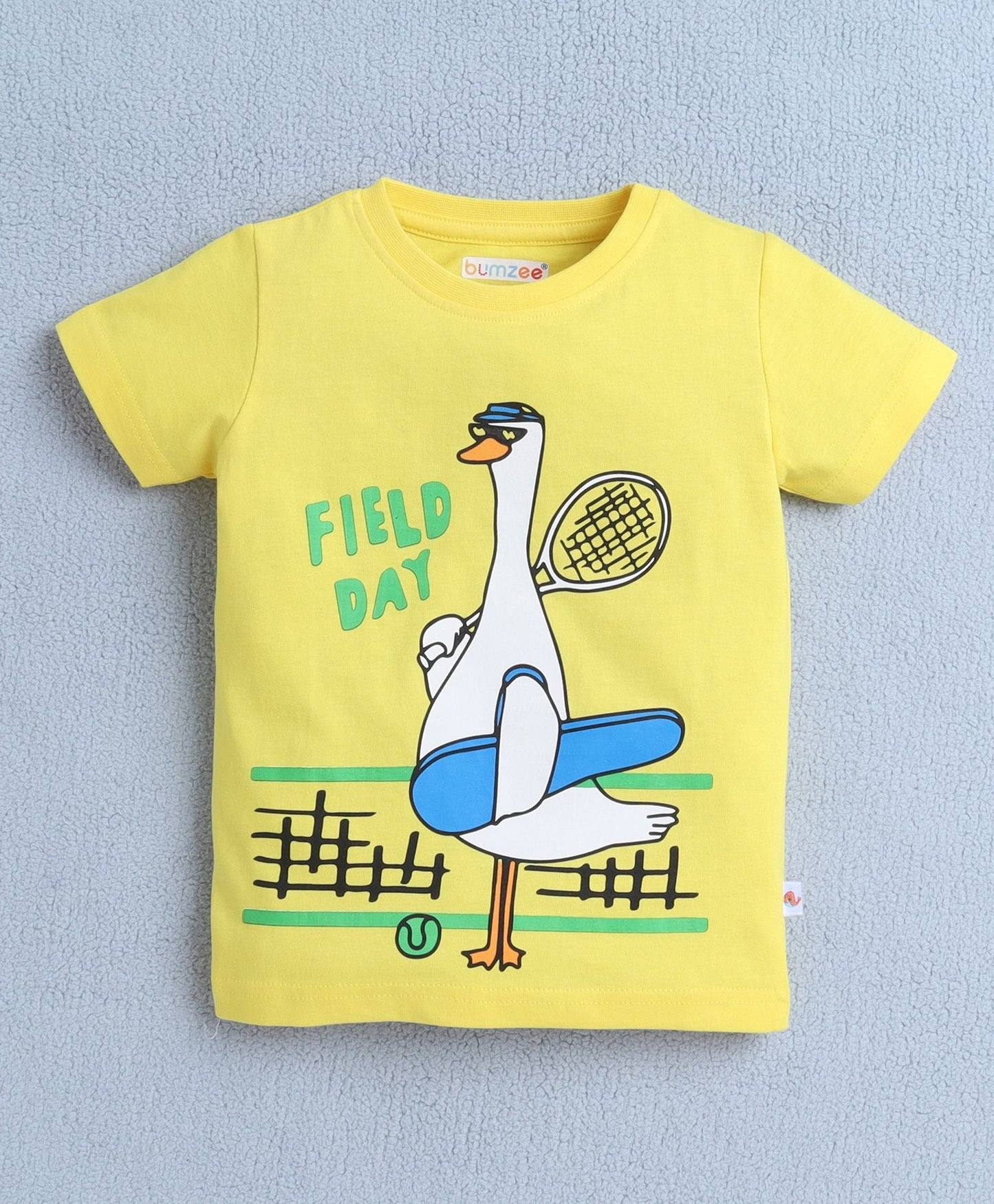 Bumzee girls’ summer set: comfy half-sleeve tee and drawstring shorts with playful print!