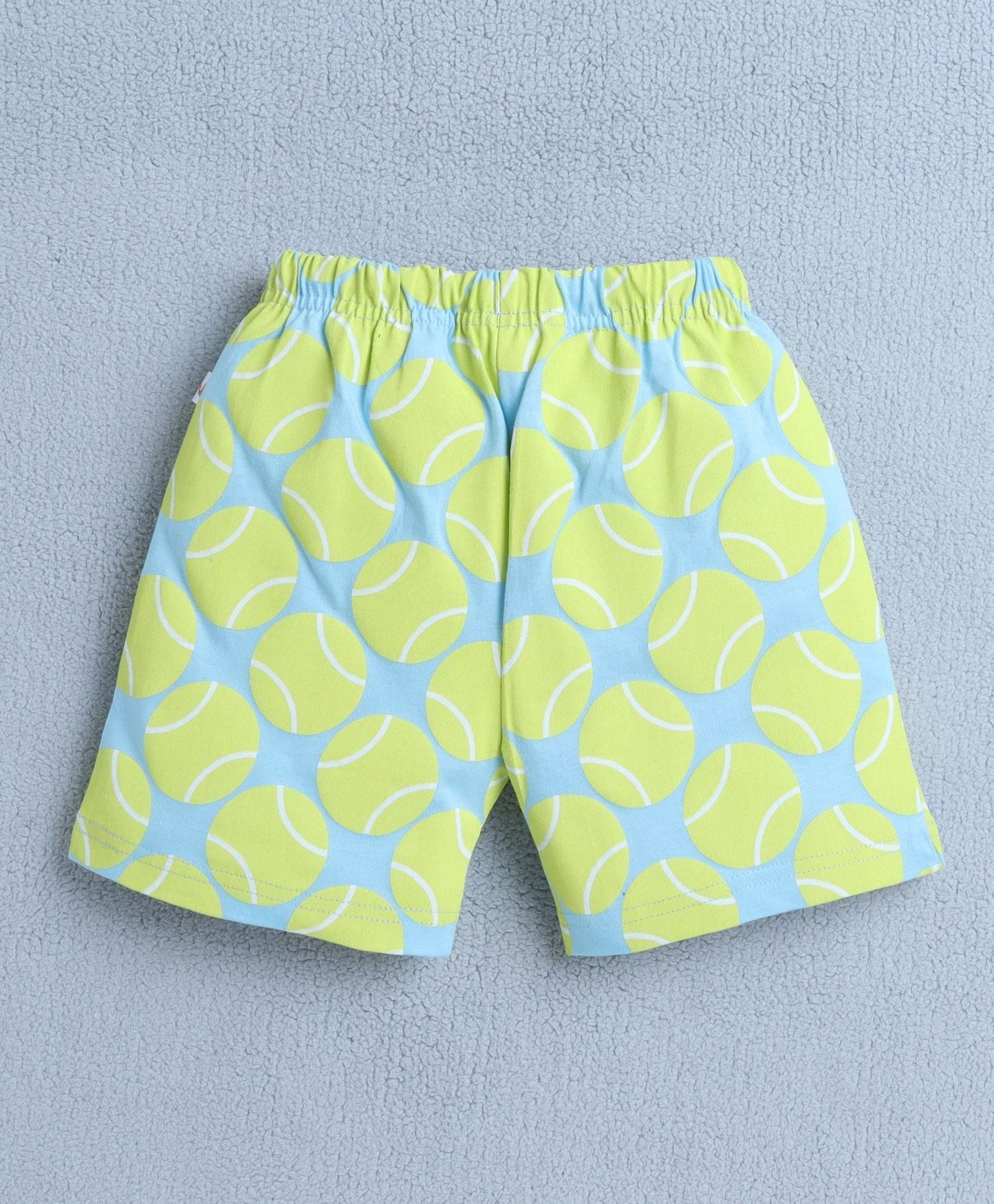 Bumzee girls’ summer set: comfy half-sleeve tee and drawstring shorts with playful print!