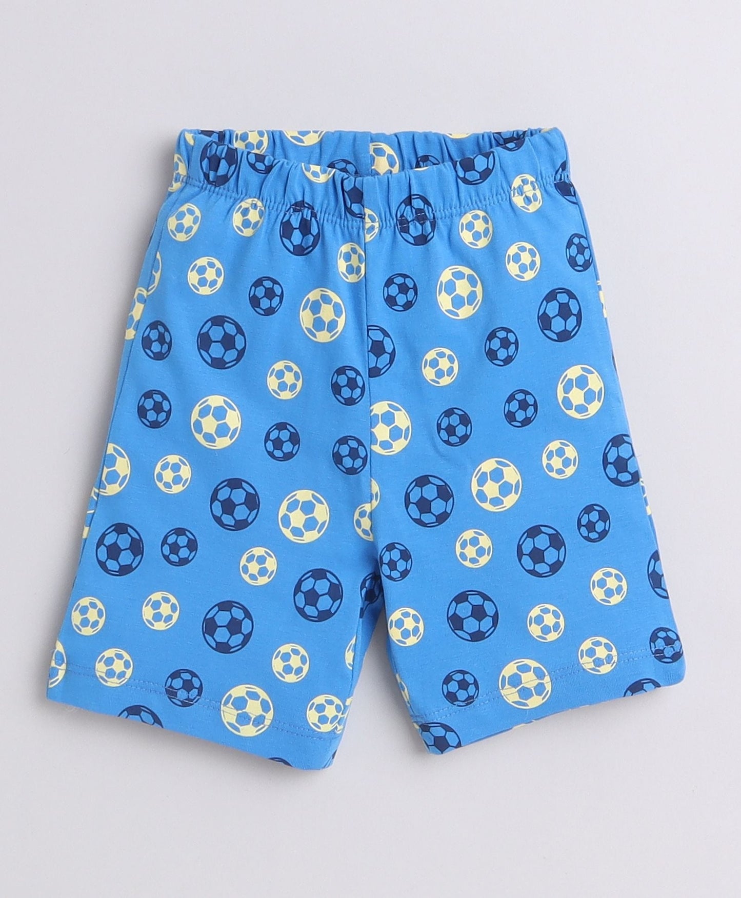 Play like a champ in Bumzee’s yellow set—soft cotton tee and comfy elastic shorts!