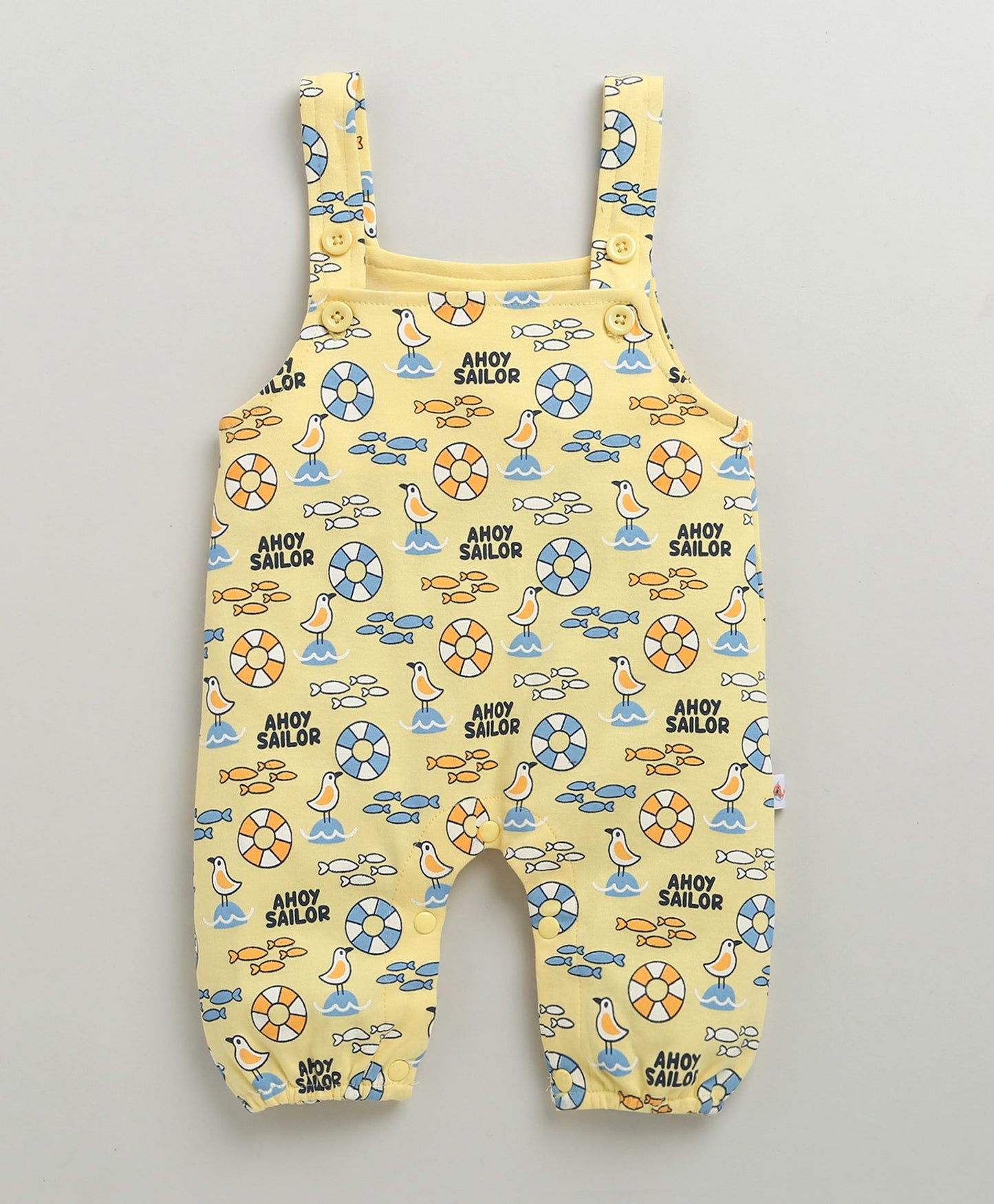 Ahoy Sailor' Yellow Dungaree Set