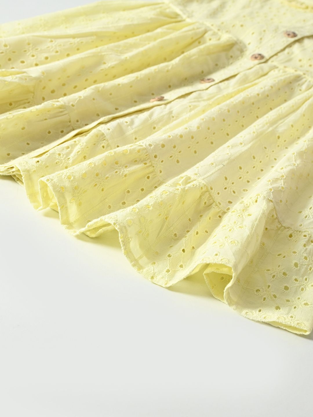 Bella Moda's Chic Choice: Front-Button Yellow Party Frock