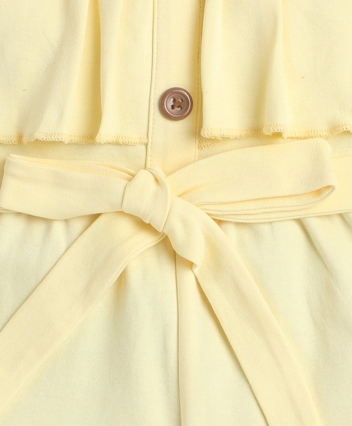 Bumzee Girl's Sleeveless Yellow Solid Summer Frock