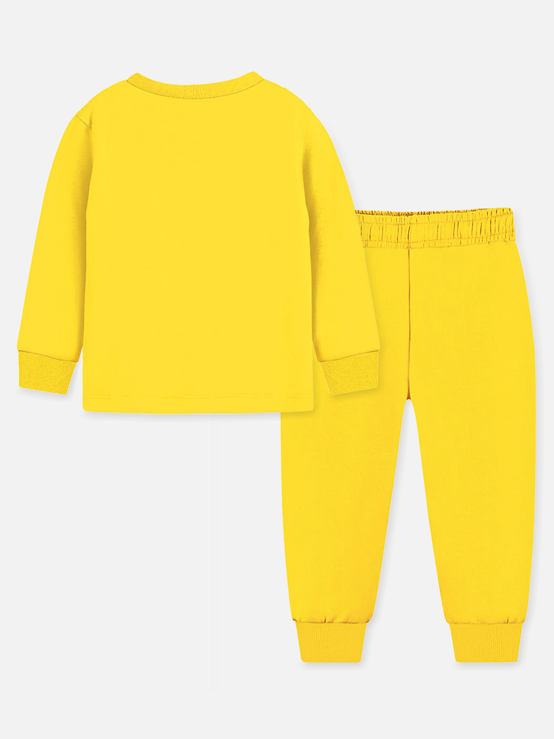 Trampoline Boy's Yellow Full-Sleeve T-Shirt & Pant Set (Applique)