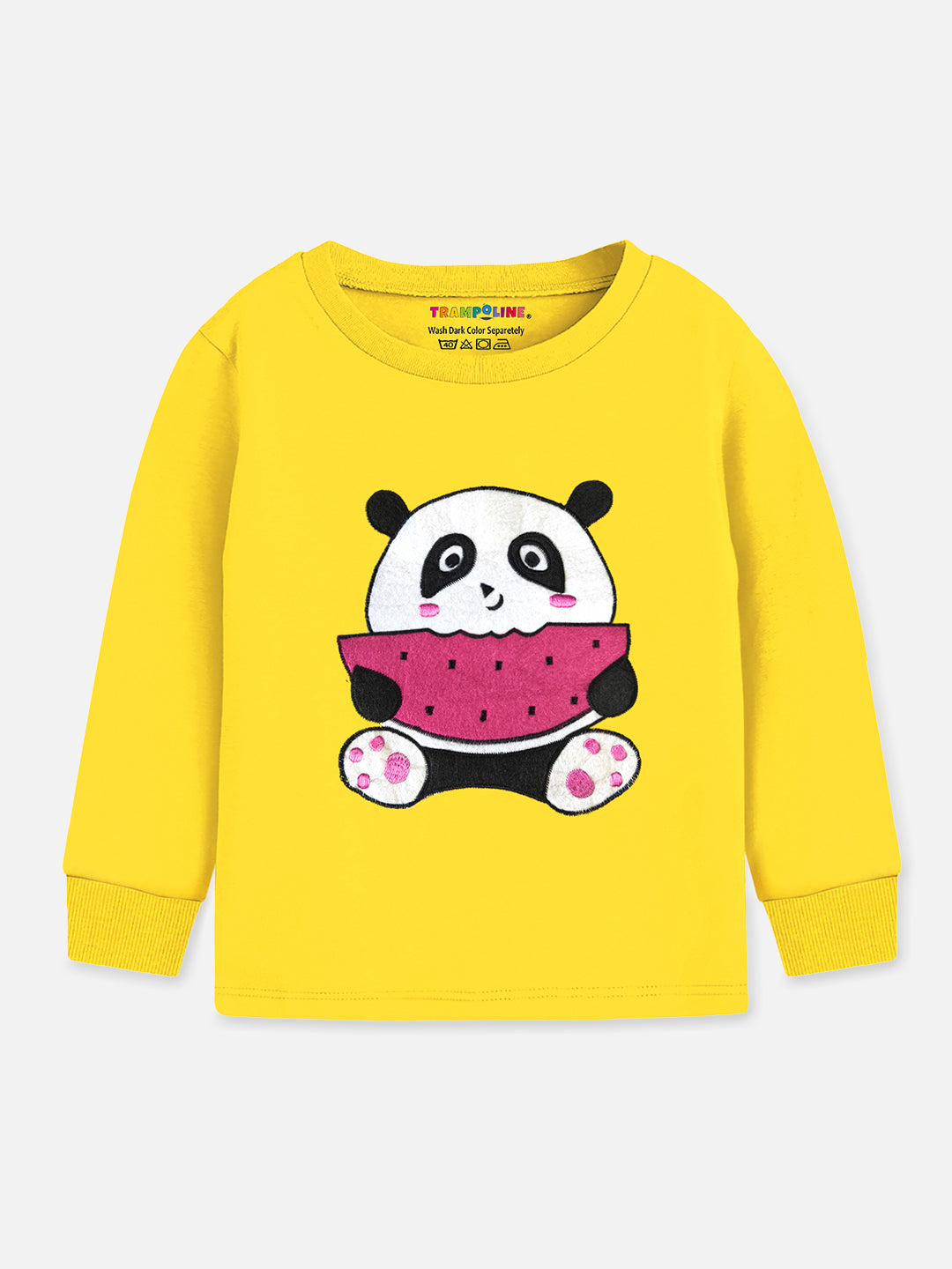 Trampoline Boy's Yellow Full-Sleeve T-Shirt & Pant Set (Applique)