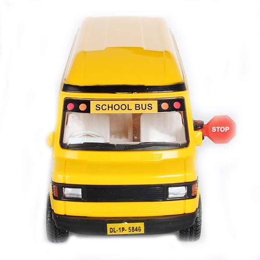 CENTY Toys Traveler School Bus – Yellow, Pull Back Action, Opening Tailgate – Safe & Durable Public Transport Toy for Ages 3-12