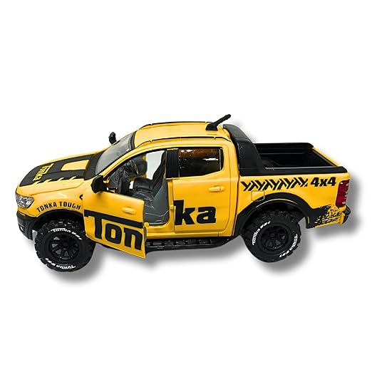 Centy Tonka Dirt Drifter Pull Back Car Toy With Openable Tailgate And Doors For Kids Boys Girls Yellow