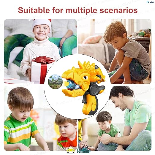 Dinosaur Projection Toy Gun – Light, Sound & Music – Yellow – Ages 3+