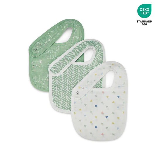 Haus & Kinder Baby Bibs – Pack of 3 | 100% Cotton, Soft, Absorbent & Stylish