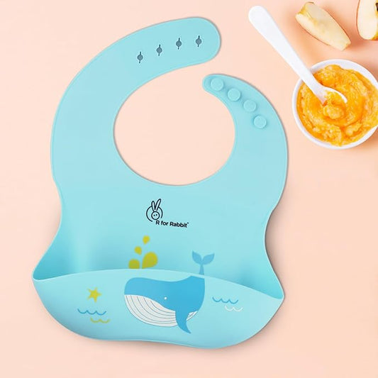 R for Rabbit - Safari Silicone Bib -
Silicone Bib - Lake Blue