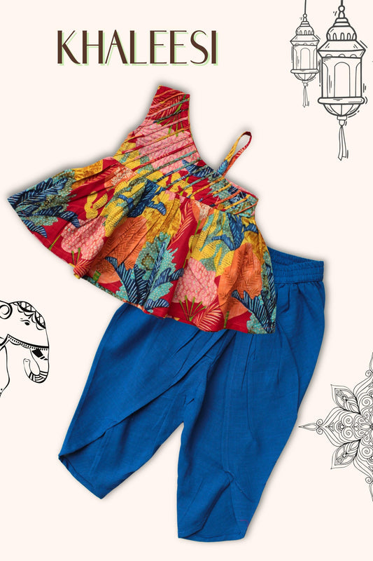 Girls' Khaleesi Pure Cotton Ethnic Set – Elegant Traditional Wear for Festivals & Special Occasions