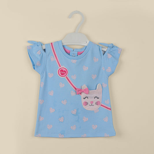 Toffyhouse Girls’ Cotton Top & Shorts Set with  Short Sleeve Top and Mid-Thigh Shorts