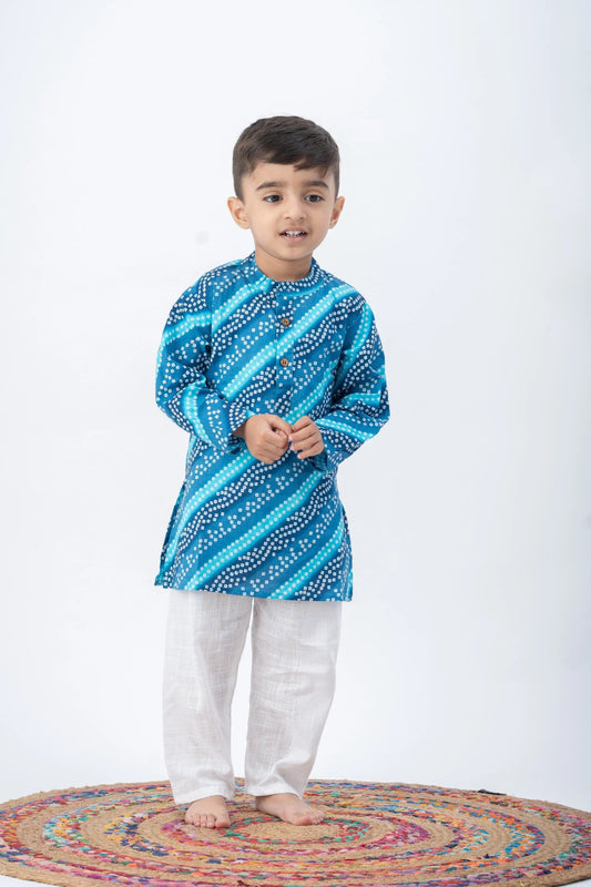 Vibrant Blue Cotton Kurta Pyjama Set – Breathable Fabric for Festivals & Fashion