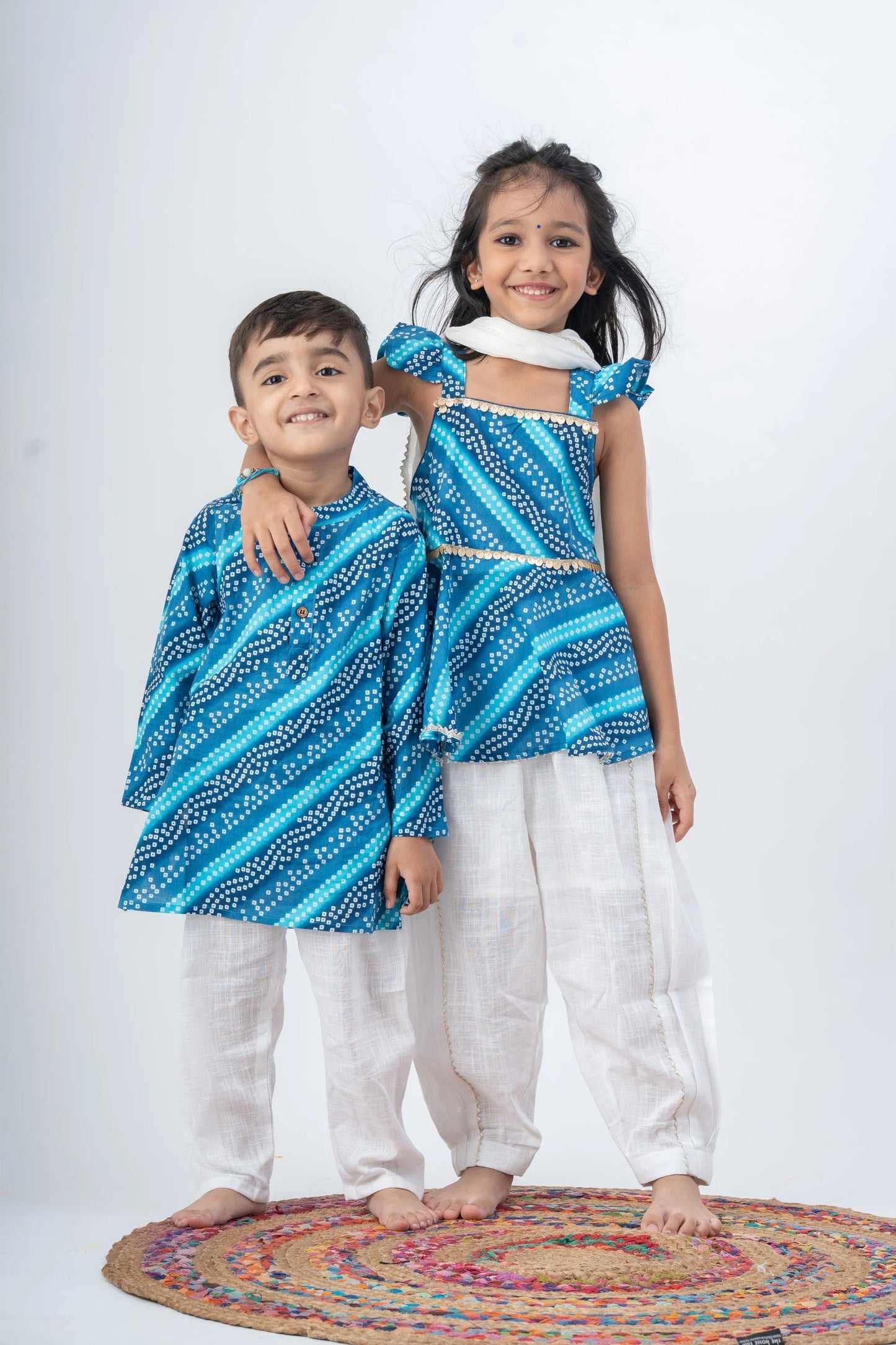 Vibrant Blue Cotton Kurta Pyjama Set – Breathable Fabric for Festivals & Fashion
